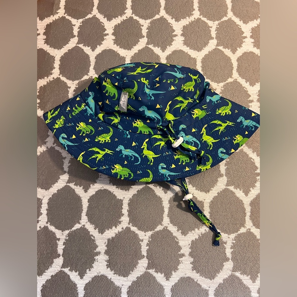 Kids Dinosaur Sun Hat - Blue and Green